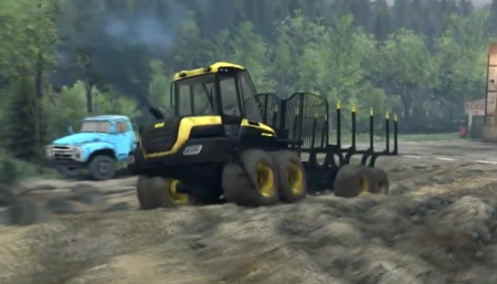 Скачать мод трактор "Forwarder Ponsse Buffalo 8x8 AT" для Spintires 2014